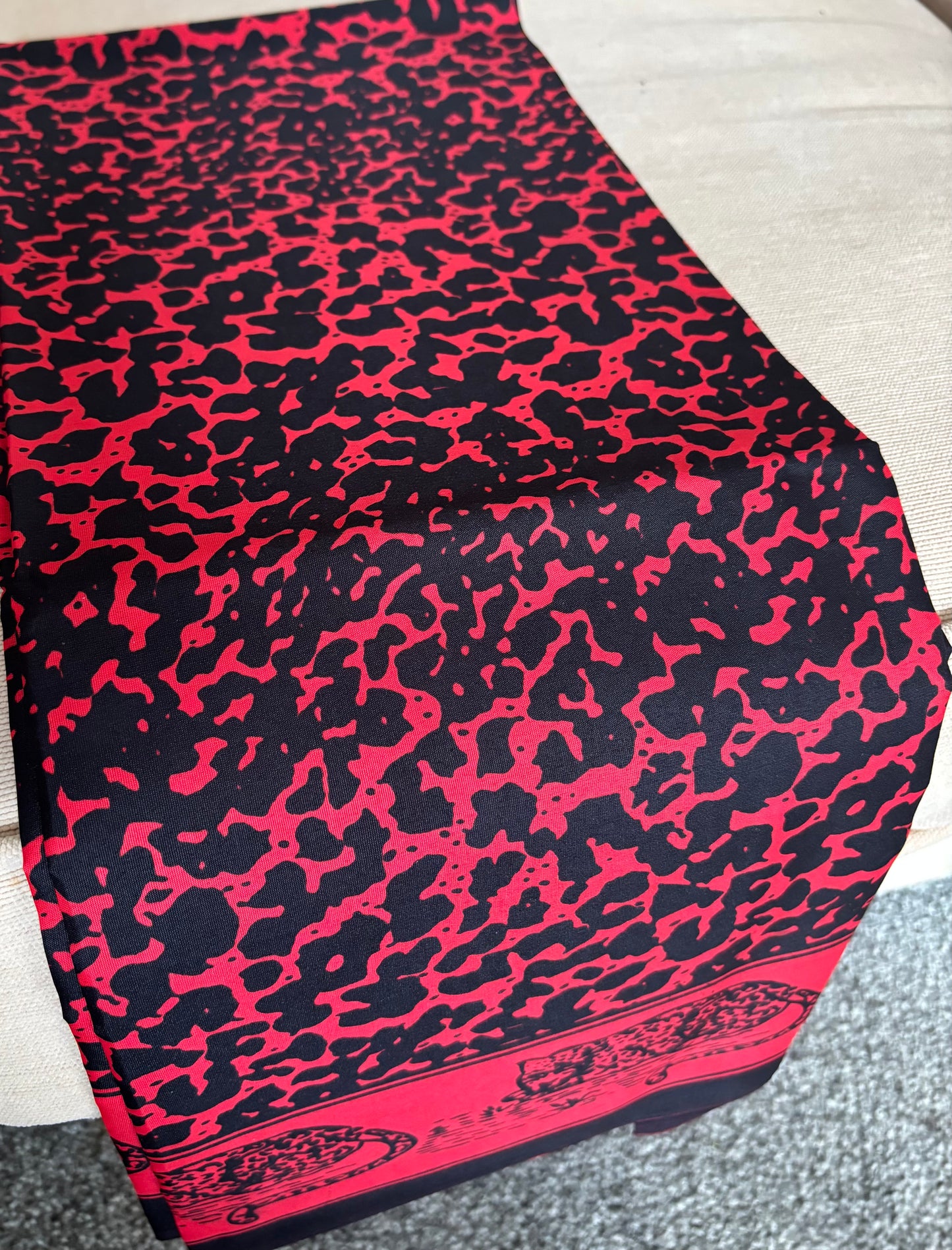 Red and Black Leopard Ancestral Cloth