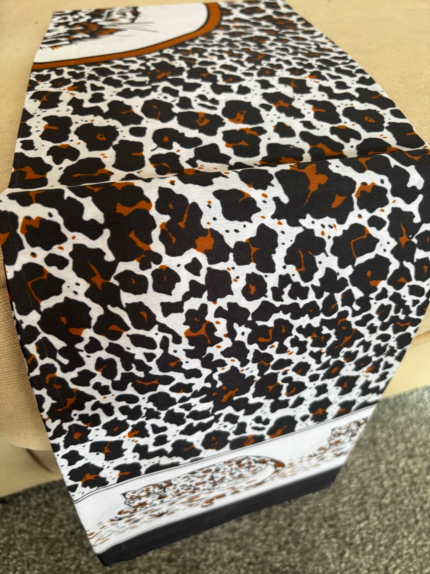 Black and Brown Leopard Ancestral Cloth