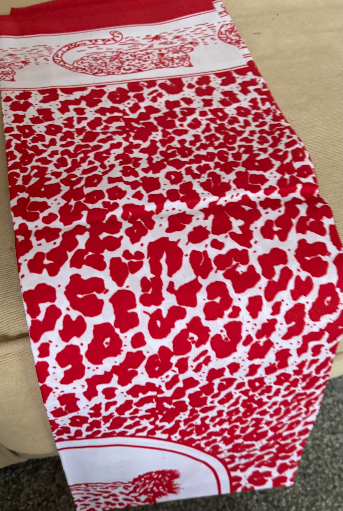 Red & White Leopard Ancestral Cloth