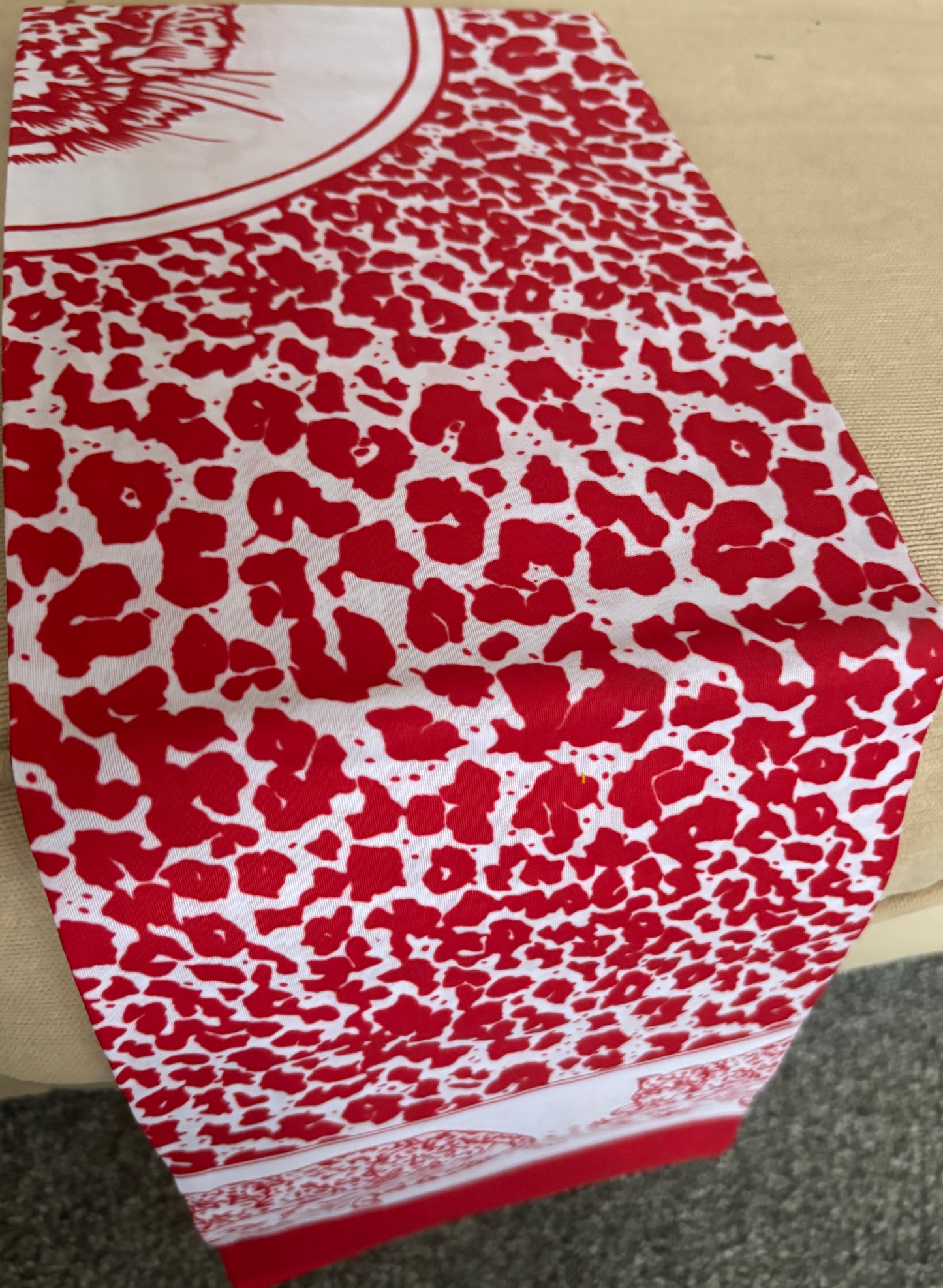 Red & White Leopard Ancestral Cloth