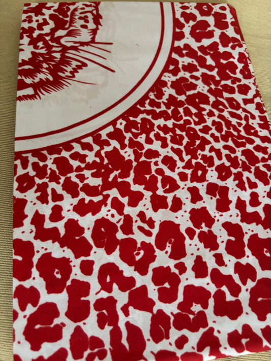 Red & White Leopard Ancestral Cloth