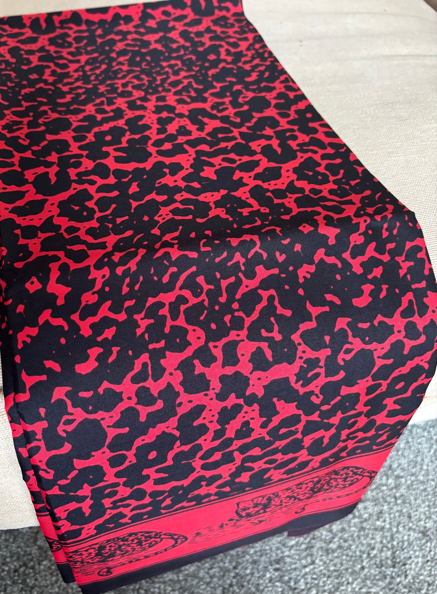 Red and Black Leopard Ancestral Cloth