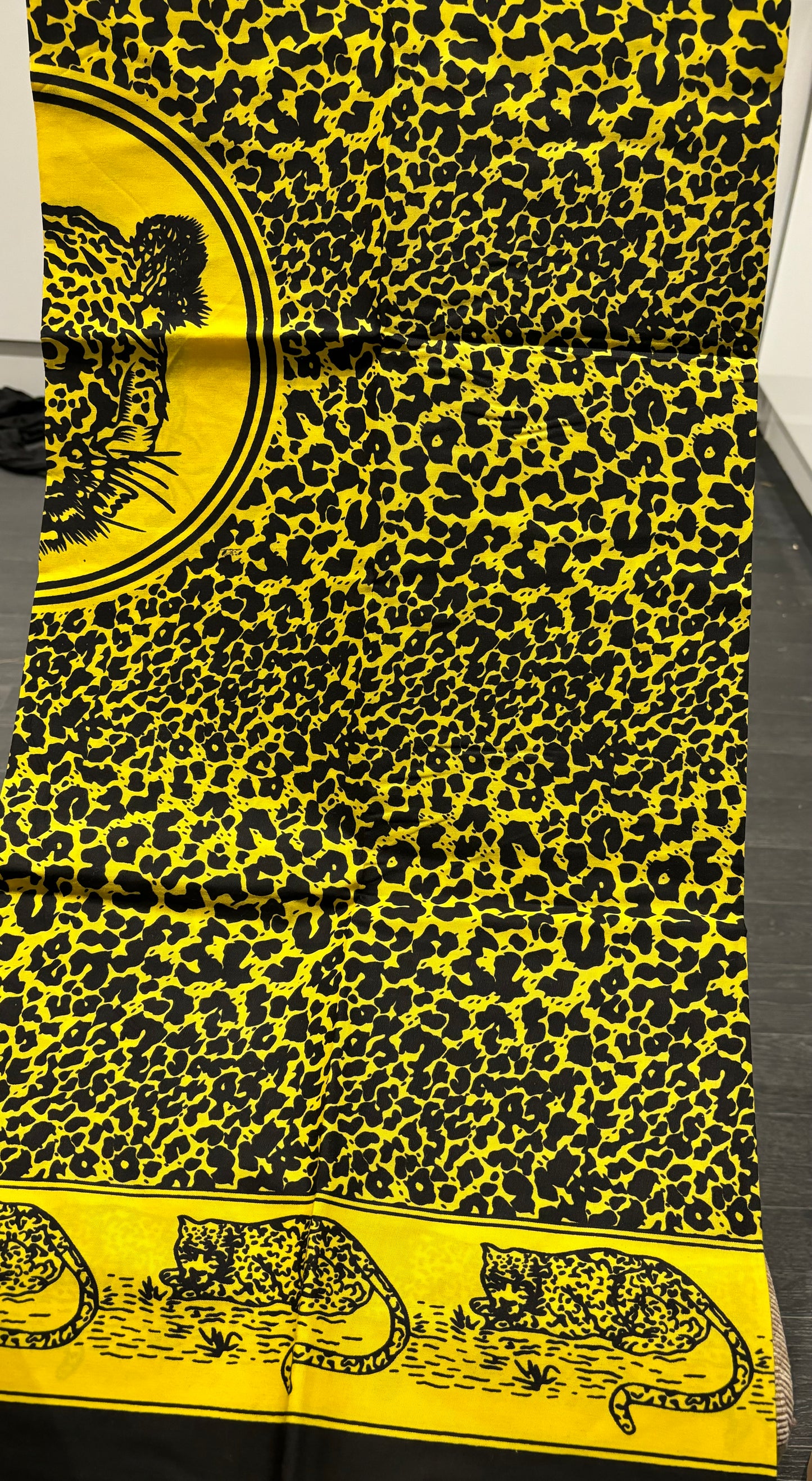 Yellow Leopard Print Ancestral Cloth