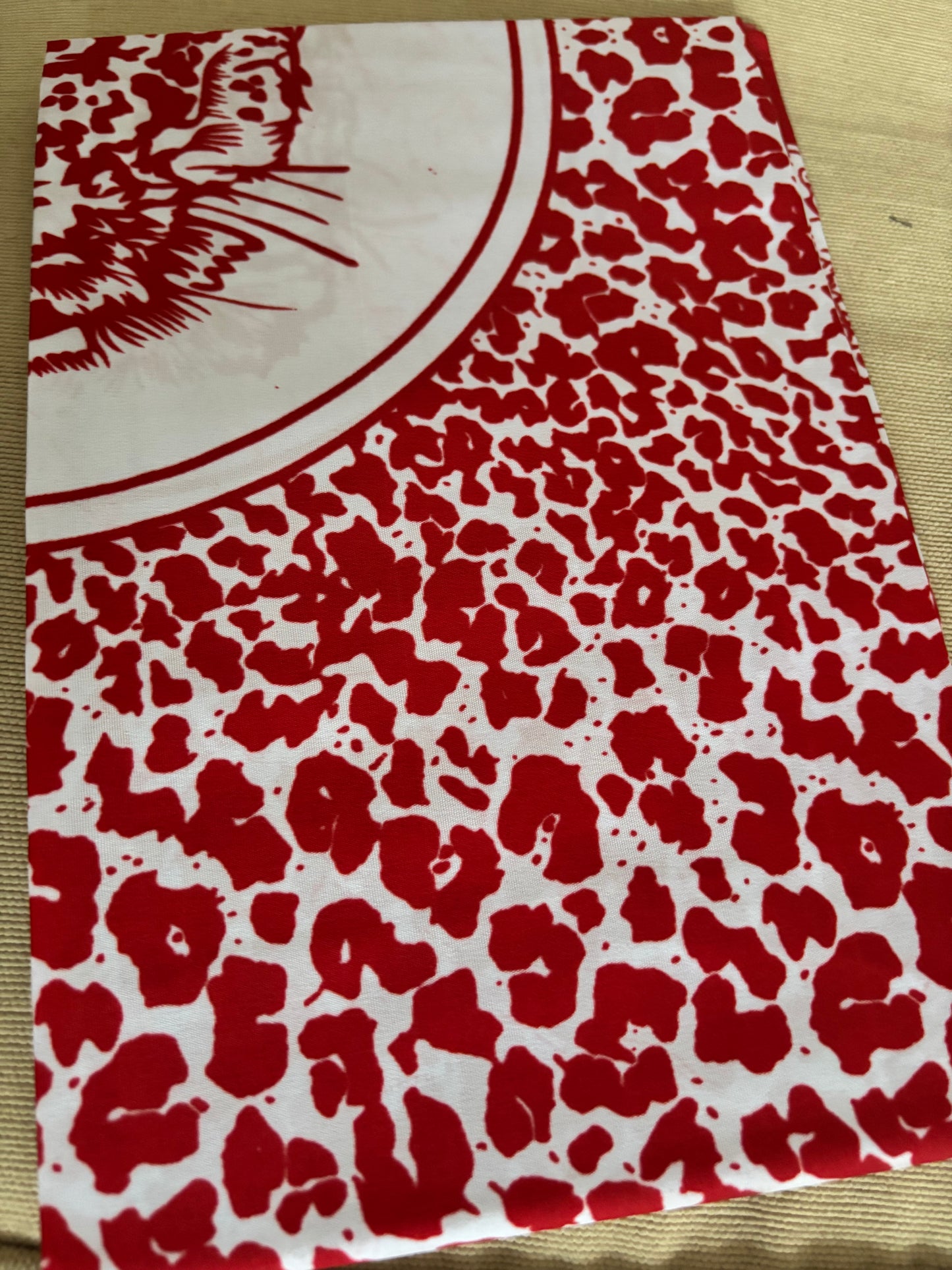 Red & White Leopard Ancestral Cloth