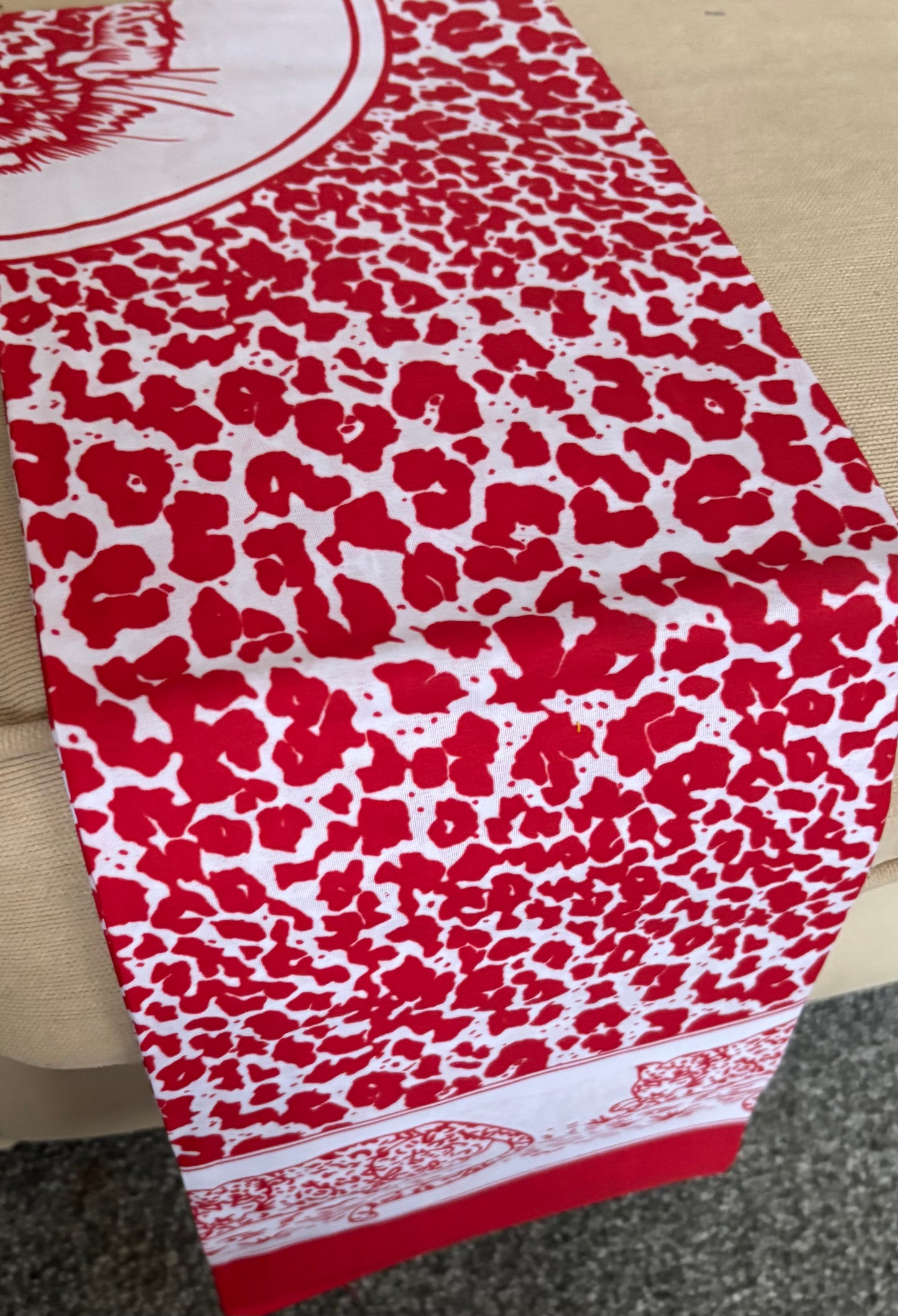 Red & White Leopard Ancestral Cloth