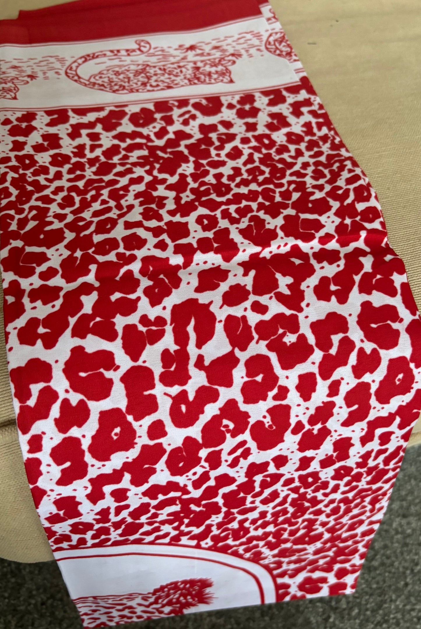 Red & White Leopard Ancestral Cloth